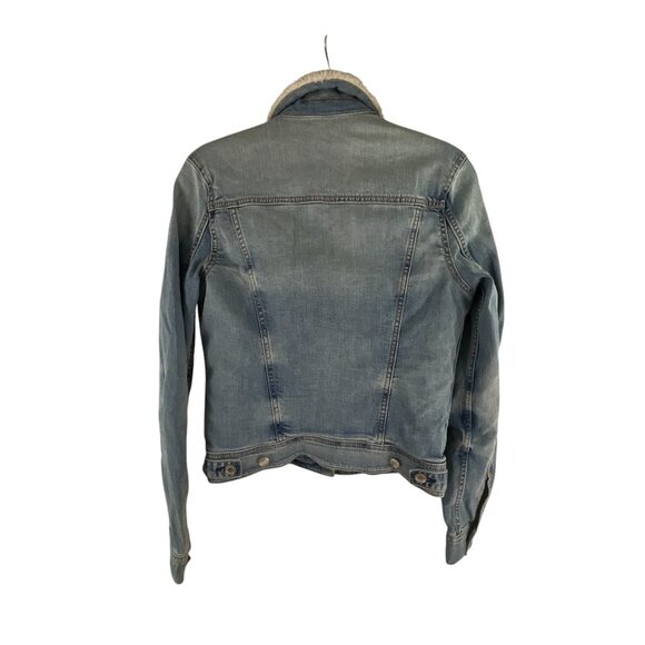 American Eagle Sherpa-Lined Denim Jean Jacket S Blue Casual Streetwear Festival - Picture 4 of 10